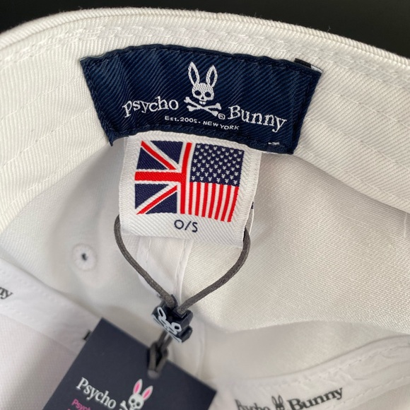 Psycho Bunny unisex White Baseball Cap/ Hat in white O/S NWT - Picture 6 of 9